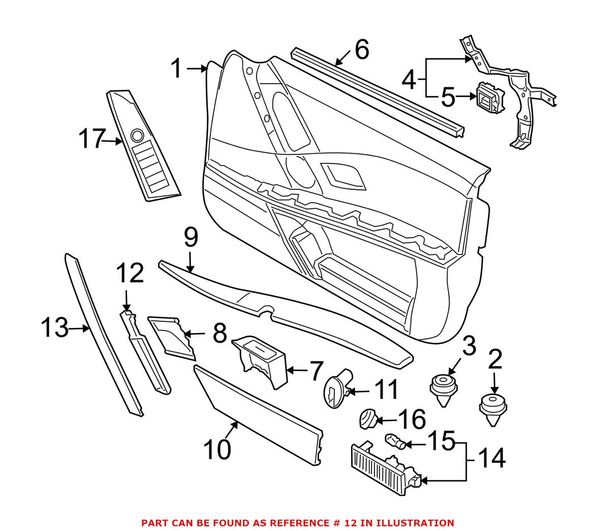 BMW Interior Door Pull Handle = Front Passenger Side 51417076776